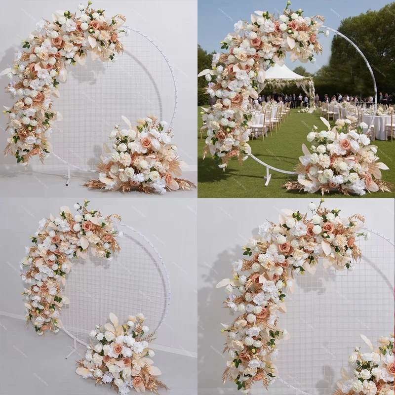 

New Artificial Flower Row Floral Wedding Arrangement Road Lead Auditorium Marriage Backdrop Flower Ball Wall Decoratio