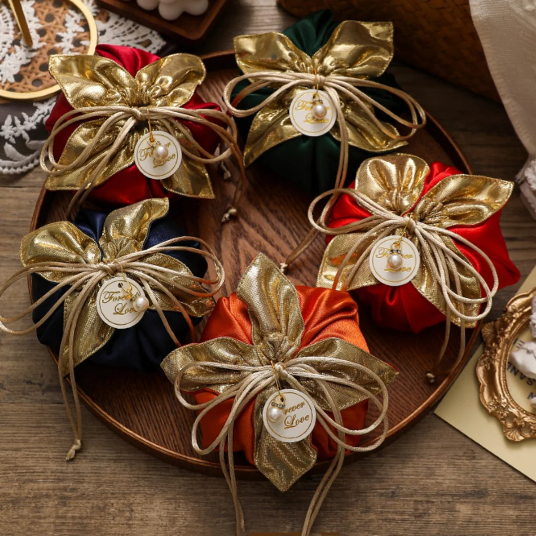 

Silk Wedding Candy Drawstring Bag Candy Box Wedding Gift Bag Wedding Gift Box Candy Cloth Bag For Wedding Birthday Party