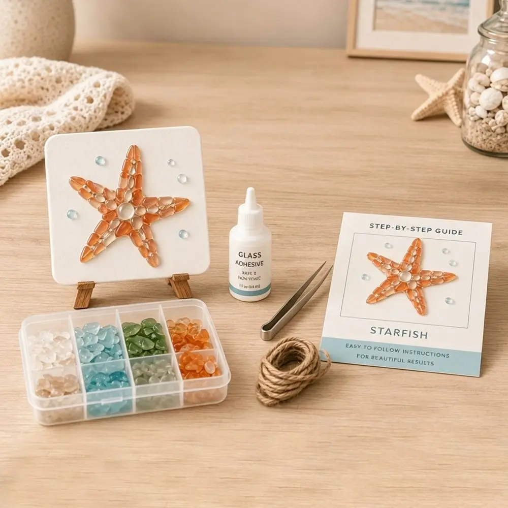 Glass Tiles Mosaic Kit Mosaic Craft Supply DIY Beginner Friendly Glass Mosaic Kit Glass Art Material DIY Glass Craft