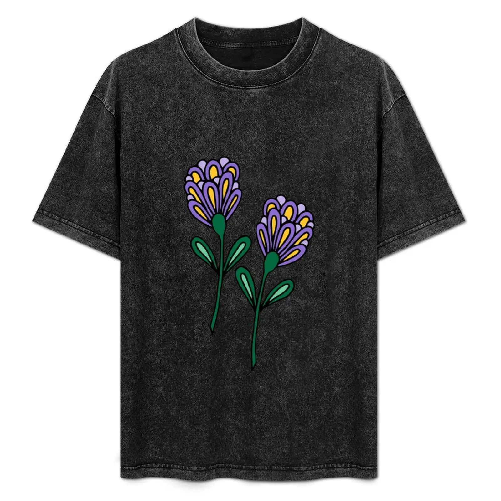 

Purple Chrysanthemums Floral Pattern Purple Blooms T-Shirt Athletic Quick Dry T-Shirt for Men
