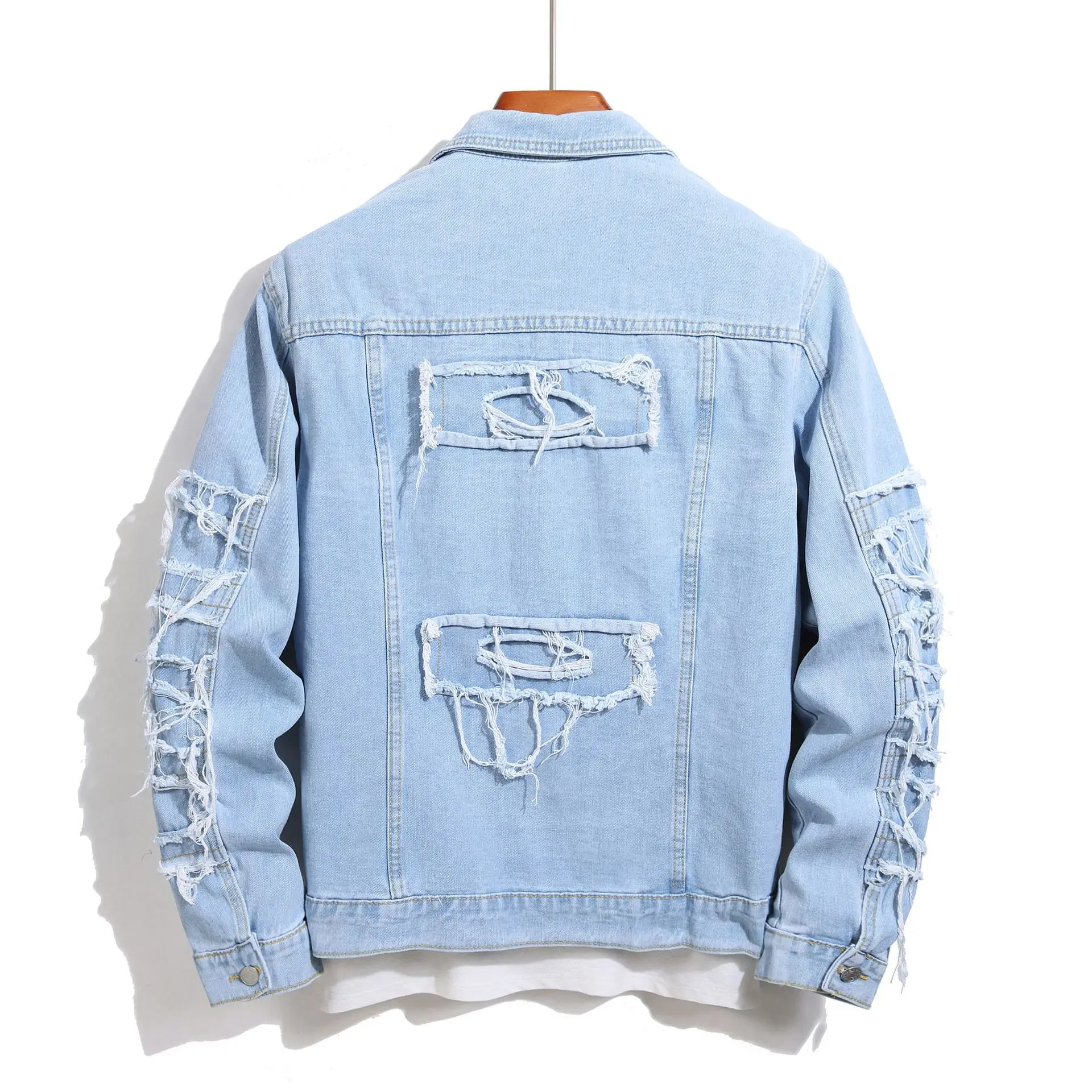 European and American Spring and Autumn New Denim Coat Men's Trend Street Youth Slim Fit Casual Jacket Top men clothing