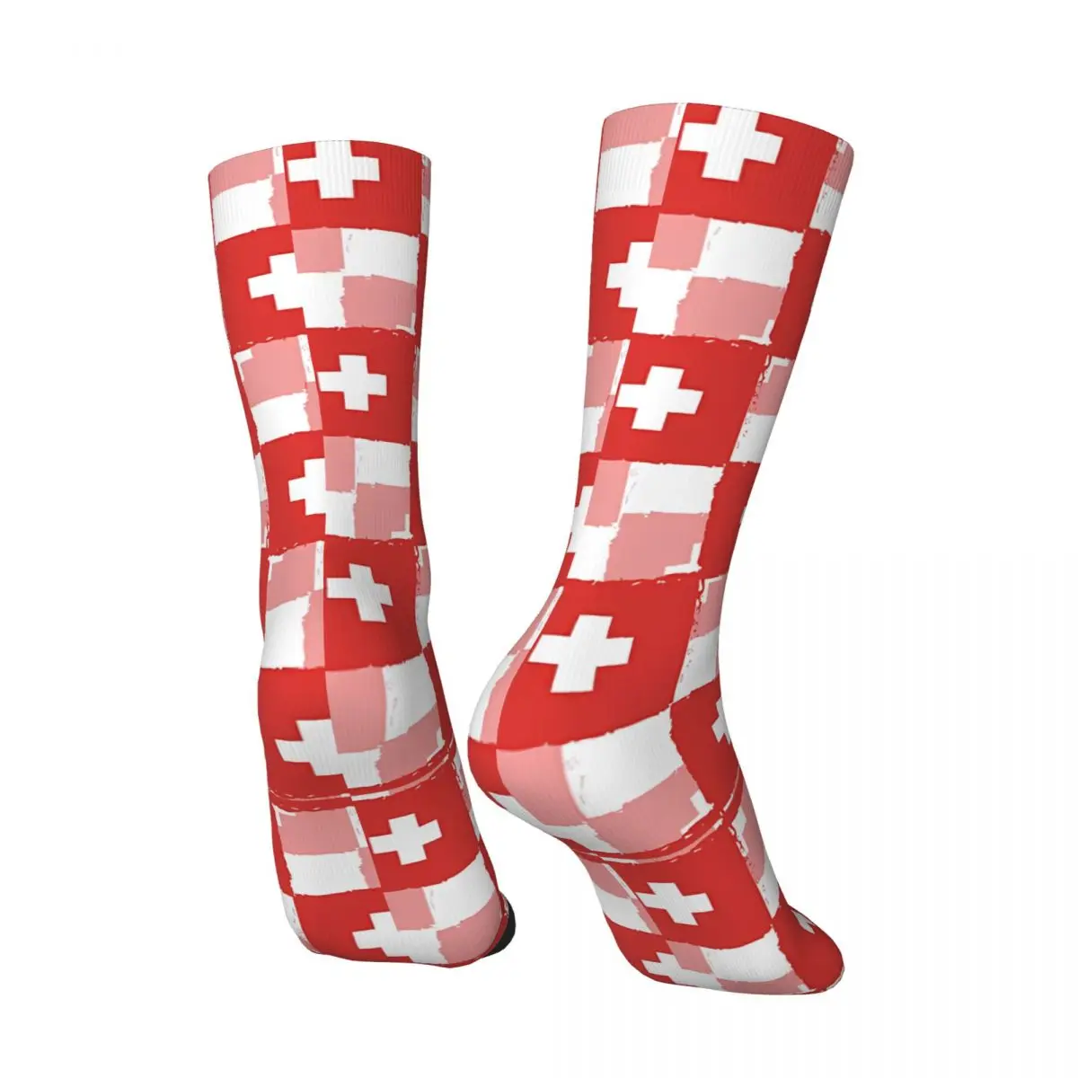 Retro Swiss Tile Pattern. Men's compression Socks Unisex Street Style Seamless Printed Novelty Crew Sock