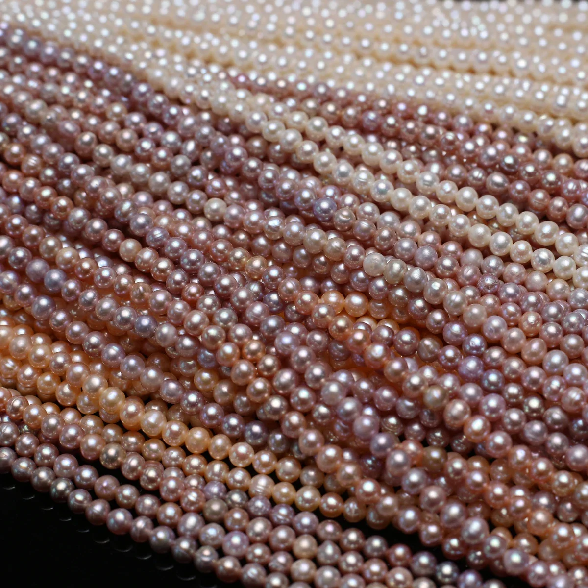 لؤلؤ المياه العذبة الطبيعية 4-5 مللي متر AAAA صغيرة مستديرة بيضاء أرجوانية اللؤلؤ حبة مجوهرات جعل عقد دي اي واي سوار إكسسوارات هدية #1