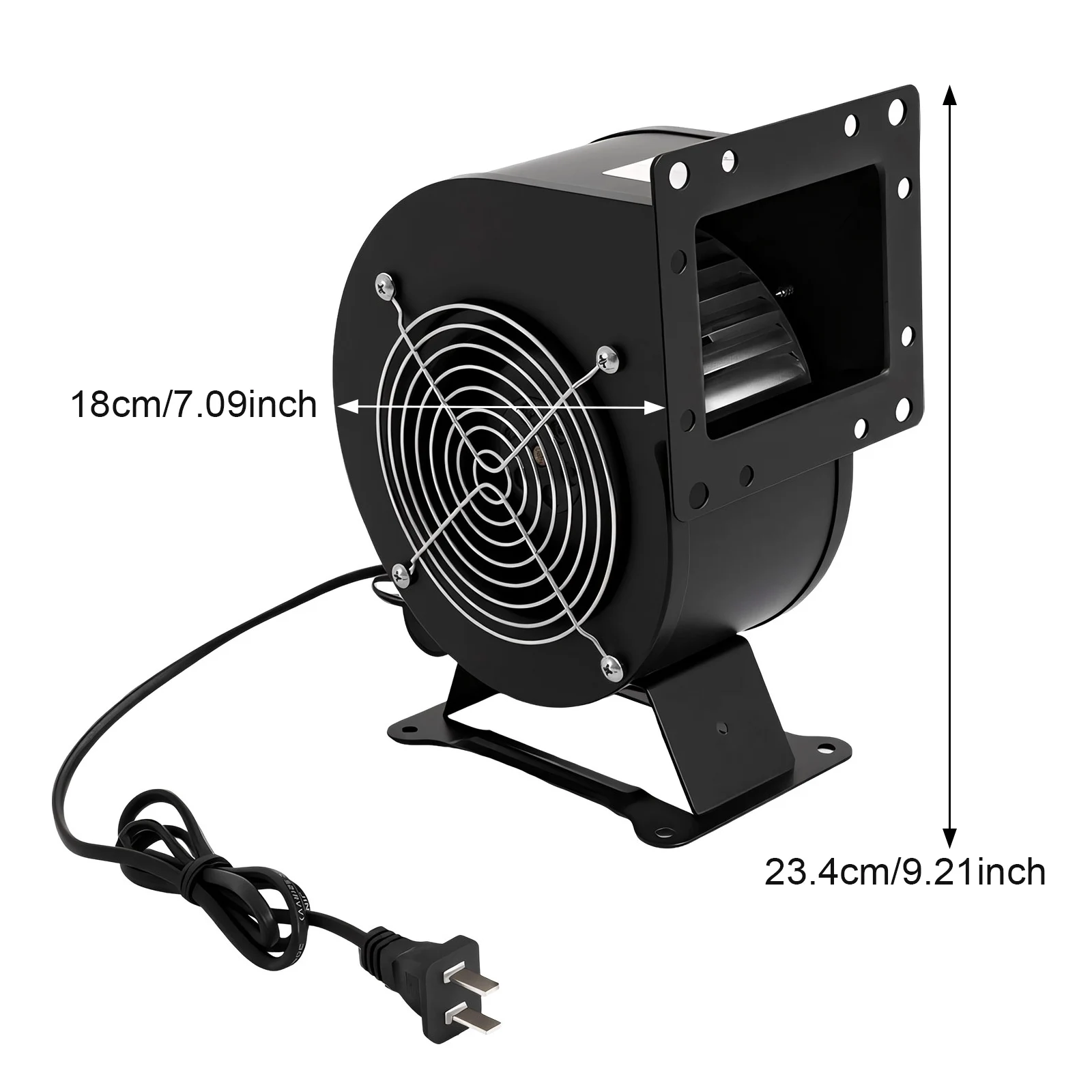 196CFM منفاخ الطرد المركزي 72dB عملية هادئة مع دعامات تثبيت، للاستخدام التجاري والصناعي