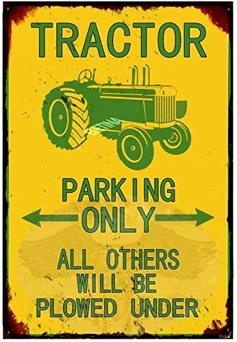 Retro Metal tin Sign Parking Only All Others Will Be Plowed Under Outdoor Garden Metal Vintage Garage Wall Signs Retro Decor Roa