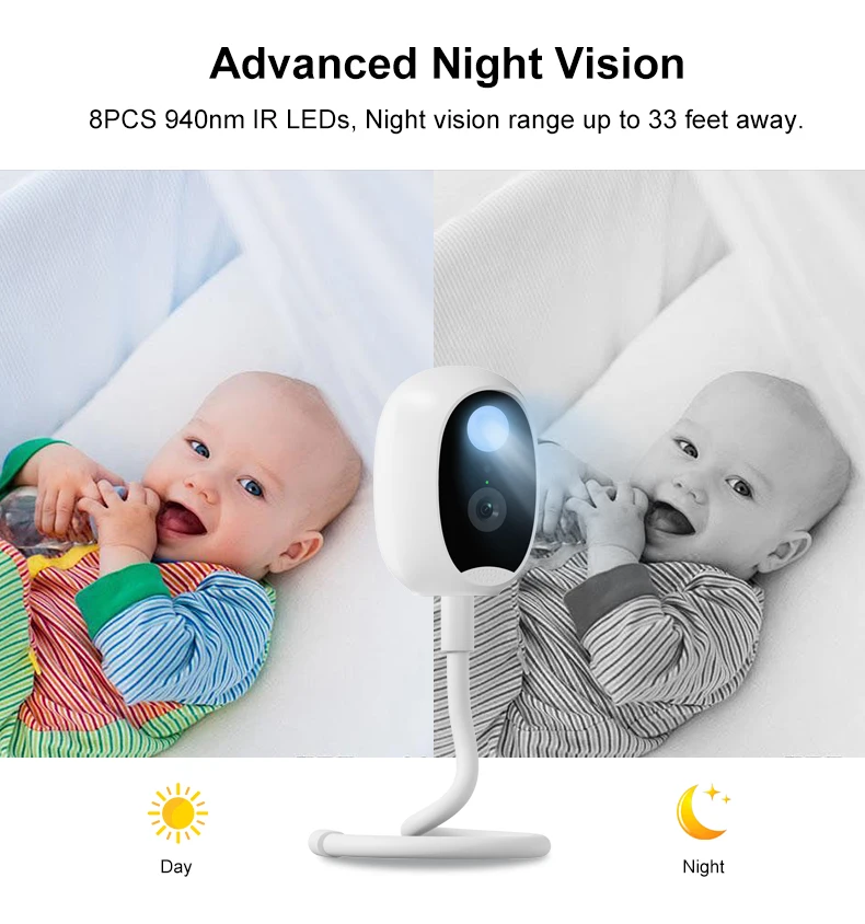 5Inch Intercom Baby Monitor VOX Lullaby Feeding Plan Babysitter Temperature Display Cry DetectionWireless PTZ  Baby Camera
