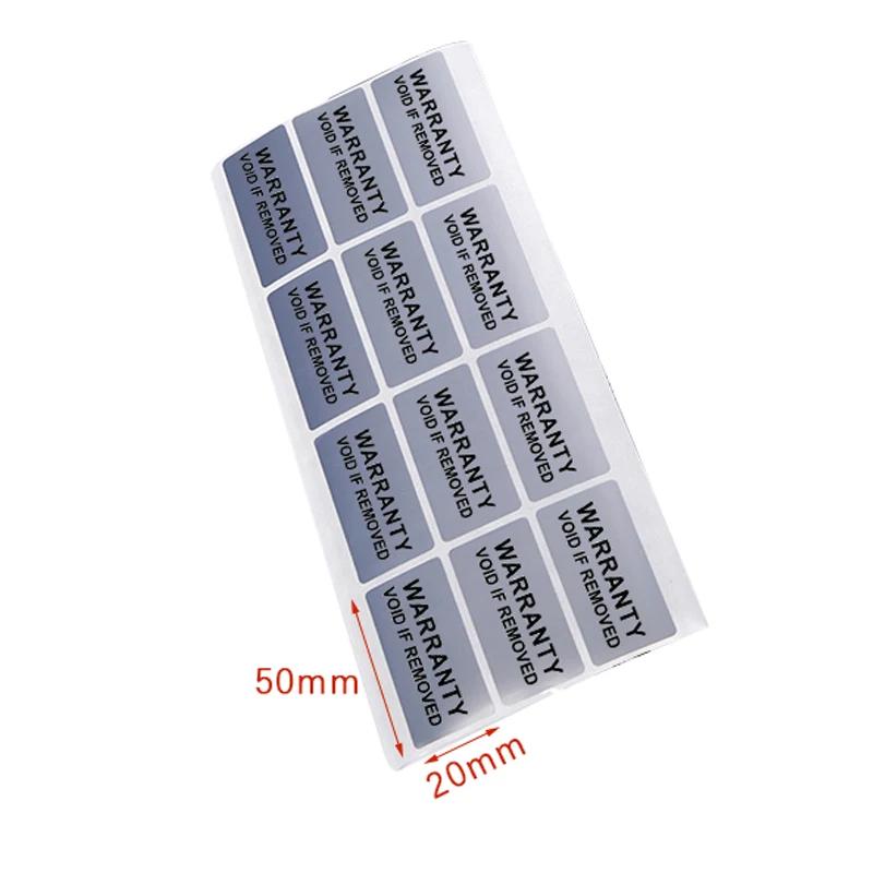 100PCS Warranty Protection Sticker 40*20mm Tamper Proof Void Label Stickers Disposable Security Seal Anti-counterfeiting Sticker