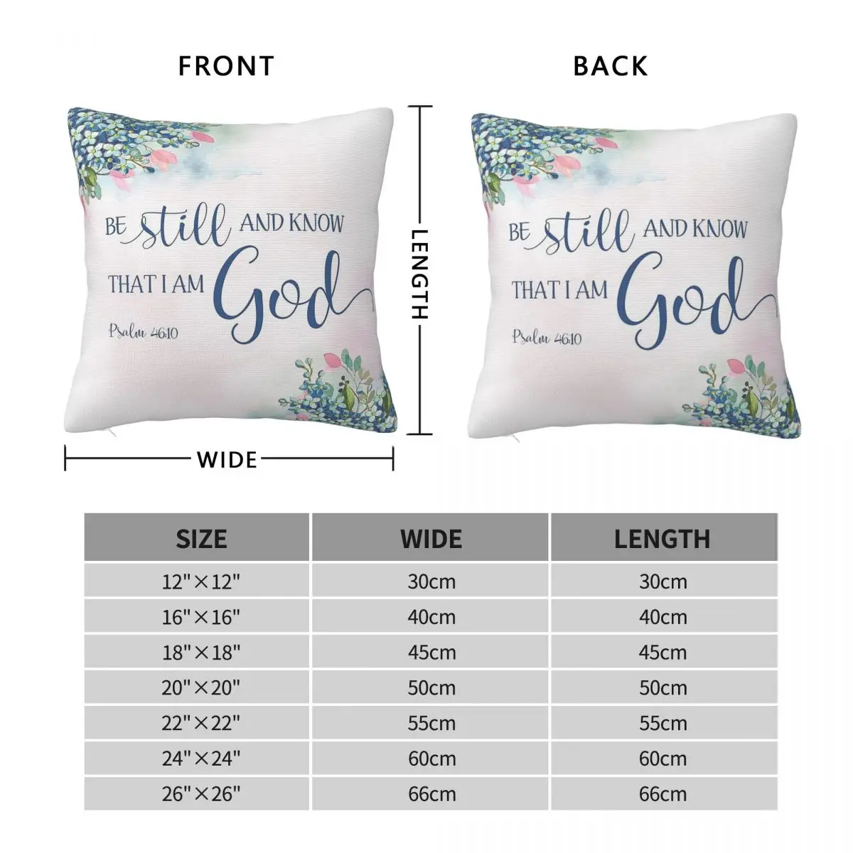 Know That I Am God Psalm Square Pillowcase Polyester Linen Velvet Creative Zip Decor Throw Pillow Case Sofa Cushion Cover