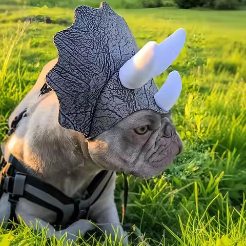 Pet Triceratops Transformation Hat! Dog Funny Headgear Halloween/party/cute Pet Photo Eye-catching Outfit