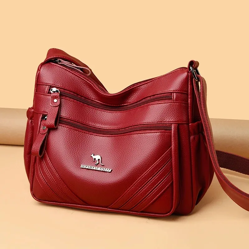 

Женская классическая кожаная сумка через плечо для повседневного использования и путешествий