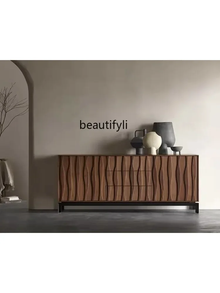 Customized Solid Wood Simplicity Tea Cabinet Designer Model Nordic Sideboard Cabinet Living Room Bedroom Locker TV Cabinet