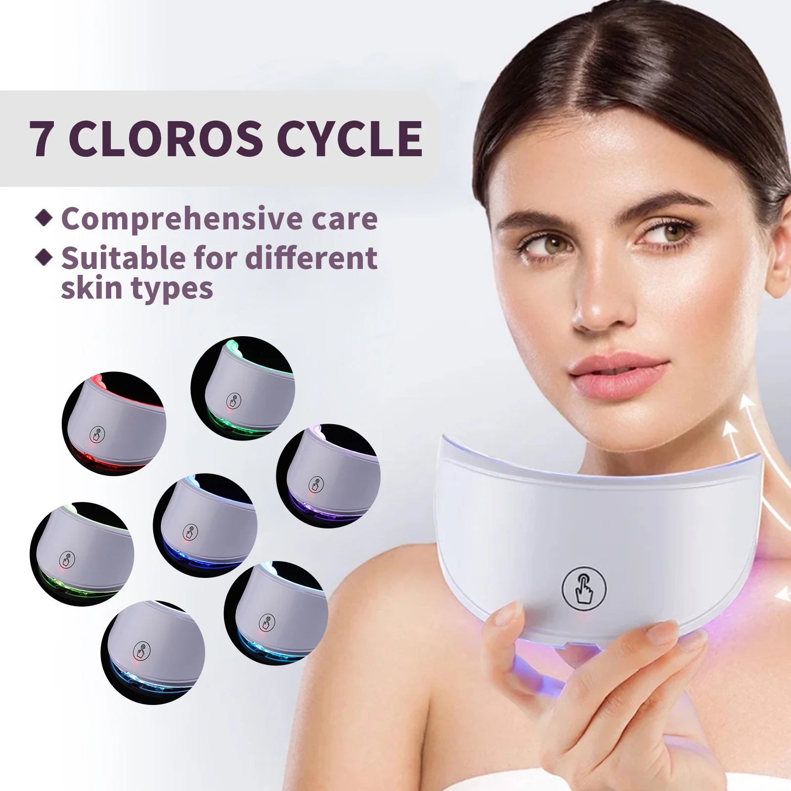 Neck LED Lift Mask Photon Anti-Wrinkle Skin Tightening Neck Beauty Device Skin Brighten Rejuvenation Neck Wrinkle Remover