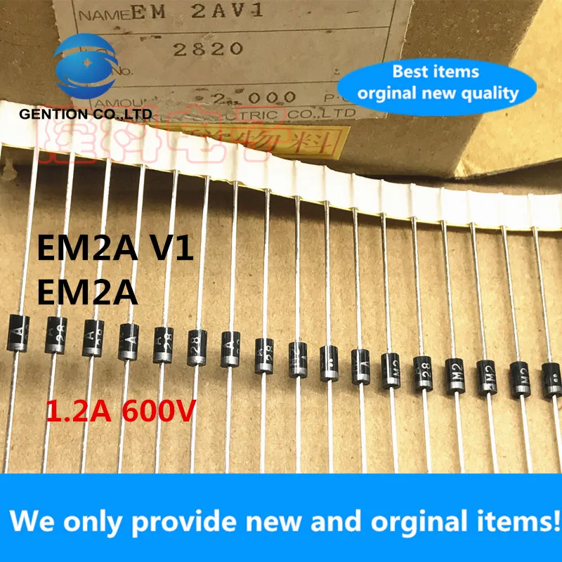 10PCS 100% New original EM2A rectifier diode EM2AV1 imported 1.2A 600V 2A DO-41 M2A M2
