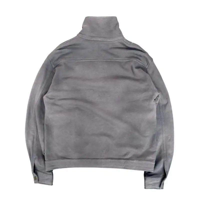 Y2K High Collar Jacket Spider Web Embroidery Metal Buckle Diagonal Placket Outerwear