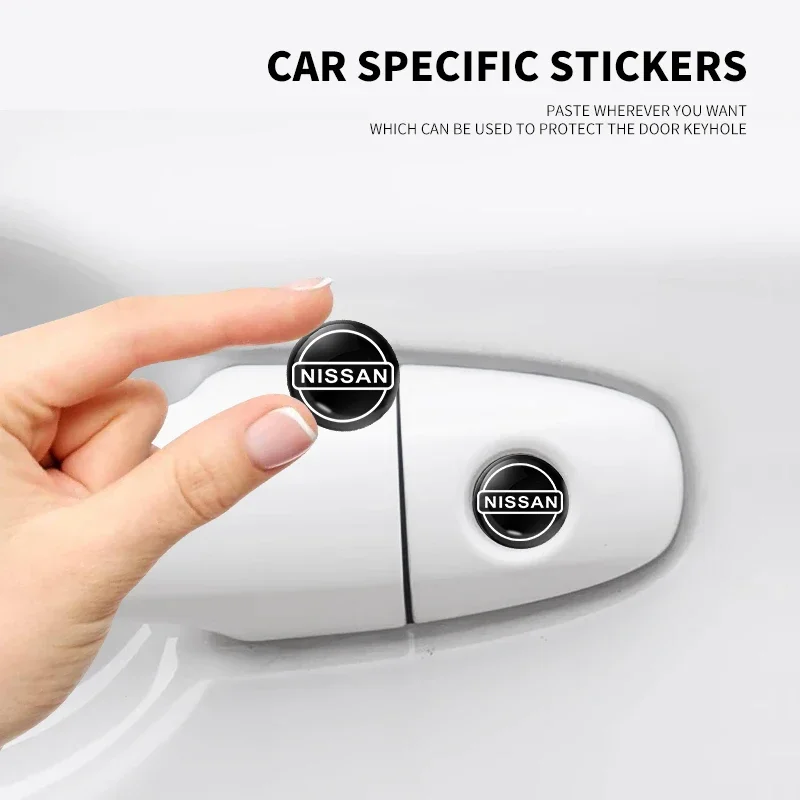 Car Door Keyhole Protective Stickers Self-adhesive Decals For Nissan Qashqai j10 j11 x Trail t32 t31 Tiida Juke Accessories