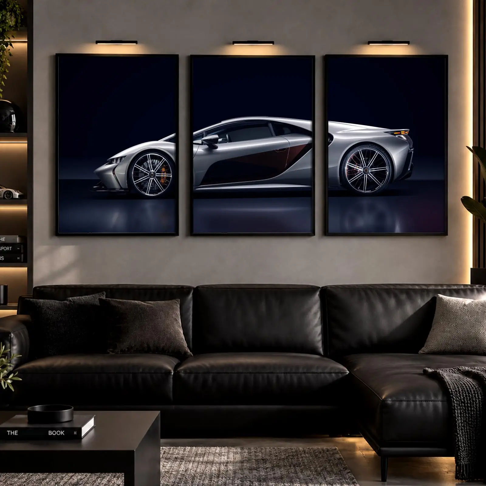 3pc GB110 Hypercar Painting Calligraphy Canvas Poster Set Wall Art Prints for Bedroom Living Room Home Decor Gift