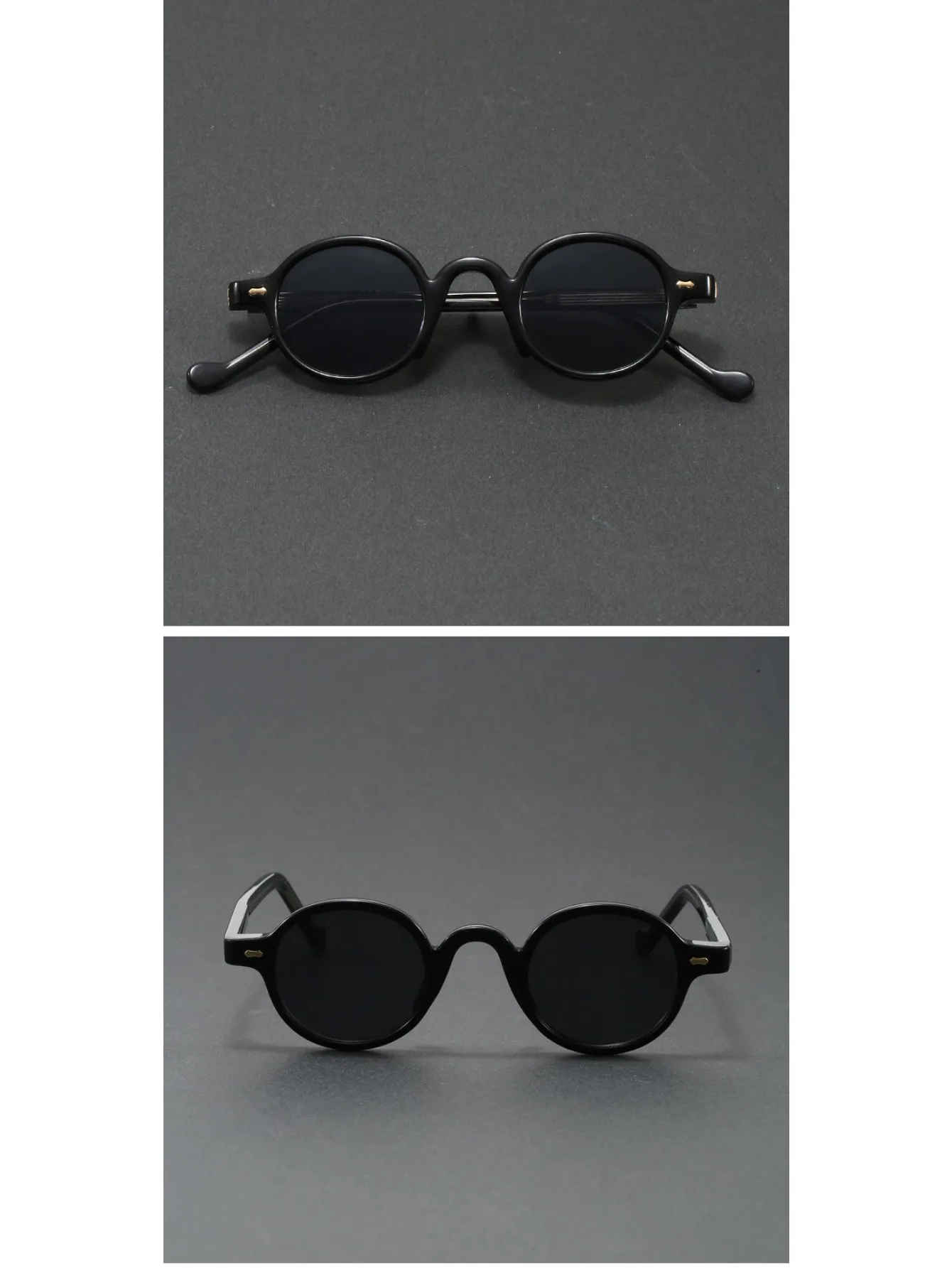 Orange Retro kleine runde Sonnenbrille für Damen und Herren, klassische Luxusmarke, Designer, beliebte Steampunk-Ton-Hip-Hop-Sonnenbrille UV400 – Detail 7