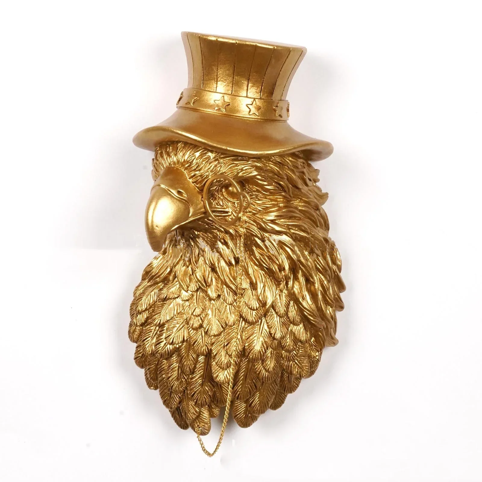Resin Handicrafts Simulation Animal Wall Hanging Golden Eagle Animal Head Pendant Buffalo Bull Background Wall Home Decoration