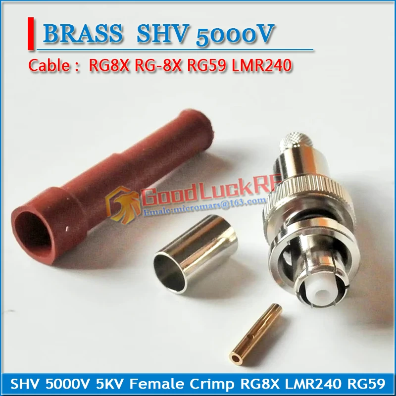 High Voltage Power SHV 5000V 5KV Female BNC RP BNC Male Crimp RG8X RG-8X LMR240 RG59 RG5 RG6 LMR300 RG304 Cable RF Connector