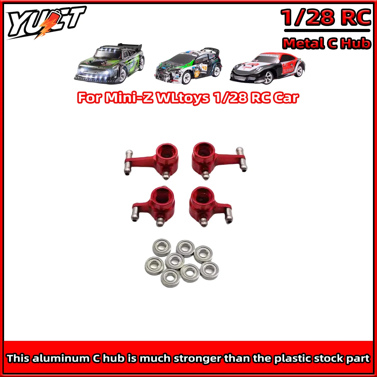 

WLtoys K969 4 PCS Metal Front/Rear Steering Cups for 1/28 Wltoys 284131 284010 284161 K989 K999 P929 P939 RC Car Upgrade Parts