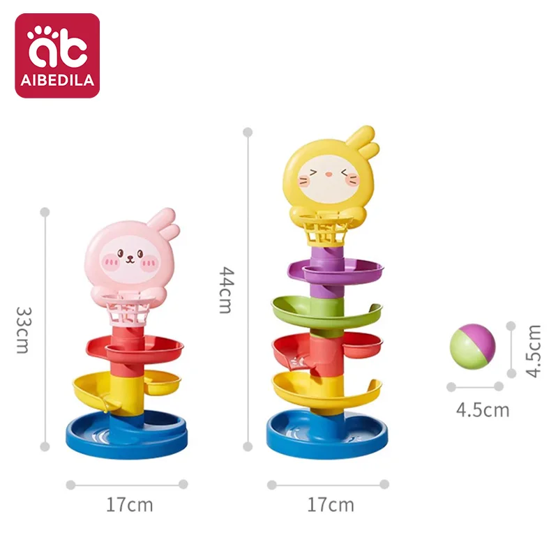 AIBEDILA bébé balle goutte jouet ensemble Montessori empilable piste jouet pour 0-24 mois éducatif apprentissage jouet pour nourrissons tout-petits