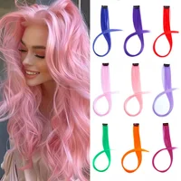 22Inch Synthetic Long Straight Clip In Hair Extensions High Temperature Hairpieces Rainbow Colors Hair Accessories for Women