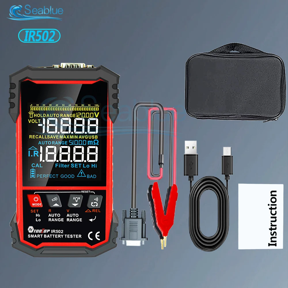 IR502 IR500 DC 120V 500Ω bateria wewnętrzna Tester rezystancji 4-przewodowe Kelvin Test kwasowo-litowo-niklowo-kadmowe akumulatory ołowiowe