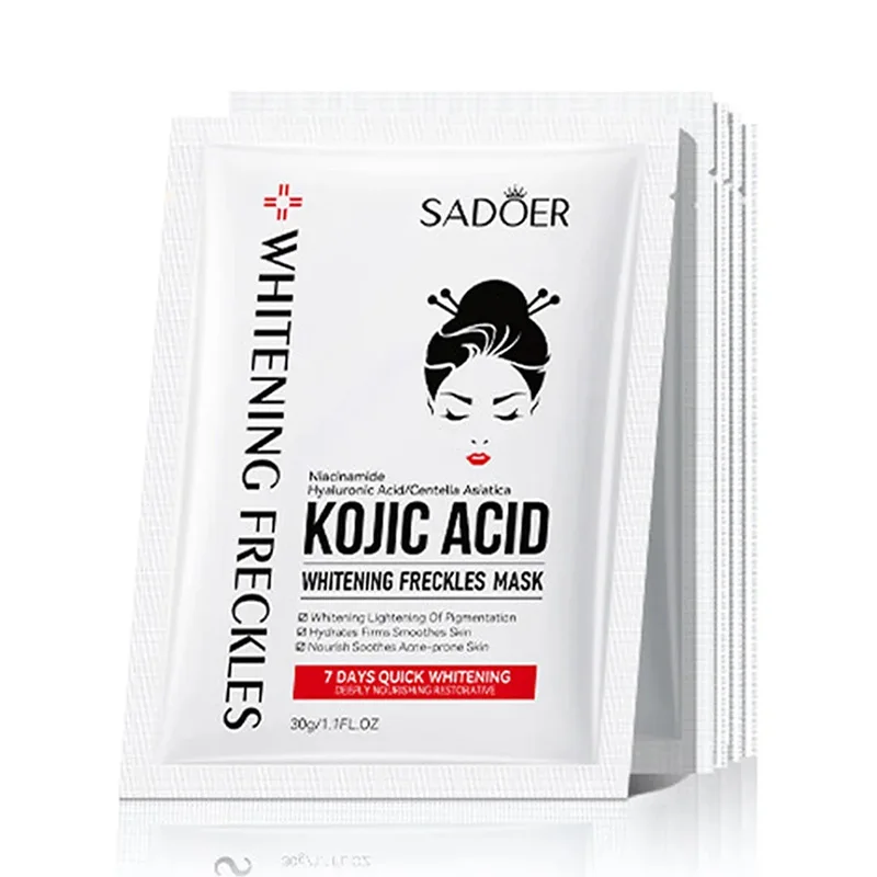 30pcs SADOER Kojic Acid Face Mask Hydrating Brightening Moisturizing Facial Masks Sheet Beauty Skin Care Product