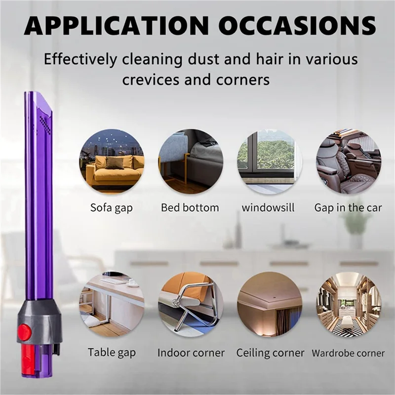 A20M 2X QUICK RELEASE เครื่องมือรอยแยกหัวฉีดแปรง,LED Light สําหรับ Dyson V7 V8 V10 V11 แคบ Slit หัวฉีดพื้นที่ดูดหัว