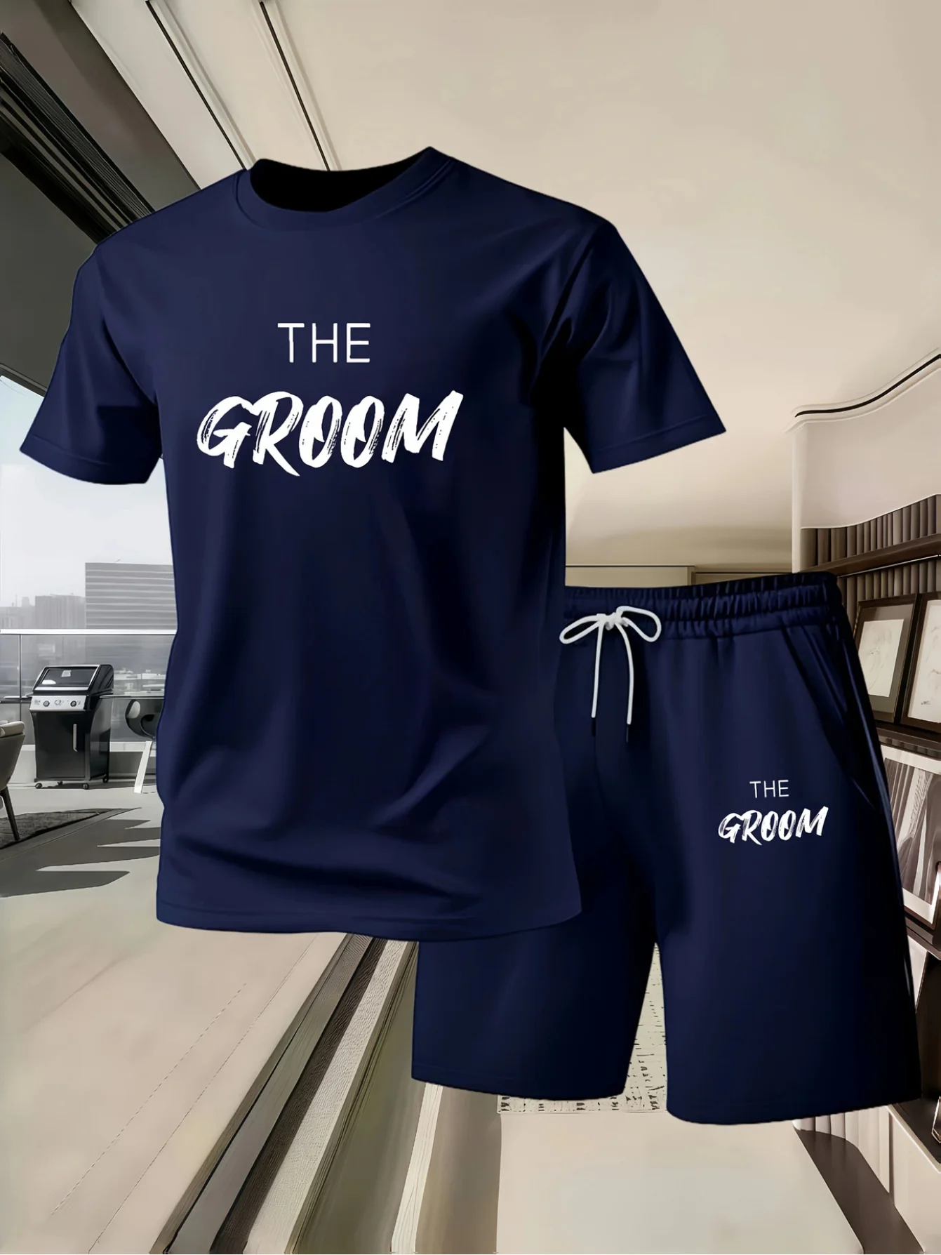 

Men's Summer Casual 2-Piece Outfit – Fashion Letter Print T-Shirt & Shorts Set, Trendy Street Sportswear