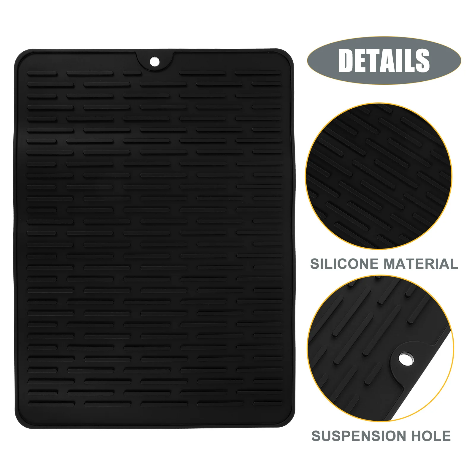 

Silicone Dish Drying 2024 Upgraded Non-Slip Heat Resistant Kitchen Sink Mat For Hot Pots Pans Bowls Draining Mat For Kitchen