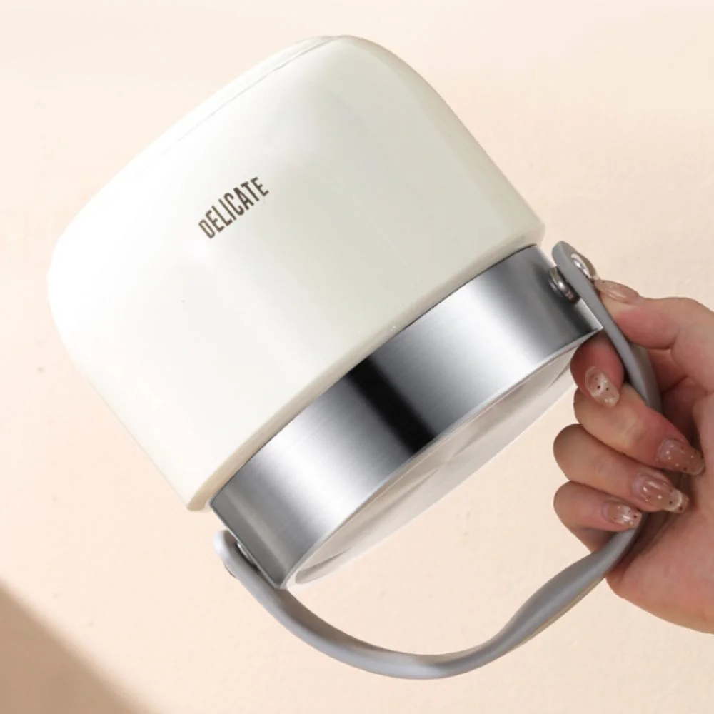 

Double-layer Insulated Lunch Bucket with Spoon Leakproof Thermos Food Jar Sealed 304 Stainless Steel Vacuum Pot Soup