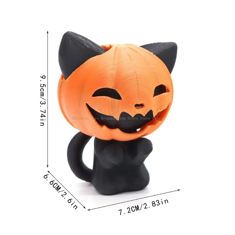 تمثال الهالوين التفاعلي للقطط الصغيرة، مادة آمنة، لعبة مكتبية مصغرة لتخفيف التوتر والديكور المنزلي