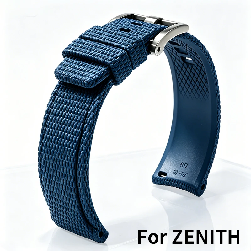 Replacement Silicone Rubber Watch Strap For Zenith El Primero Commander Open 2040 2041 Men Watch Band 20 21 22mm