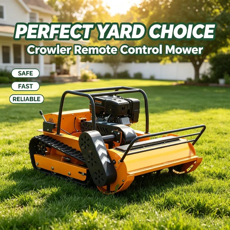Low Noise Crawler Remote Control Robot Lawn Mower Tracked Lawn Cutter for Large Villa Lawn Care