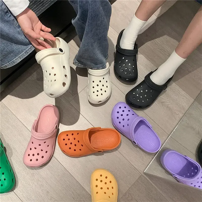 Mules Outside Sandals Slides Woman Slippers Rubber on Beach Shoes for Women New Collection Sale Korea Style F Promotion Shoe Vip