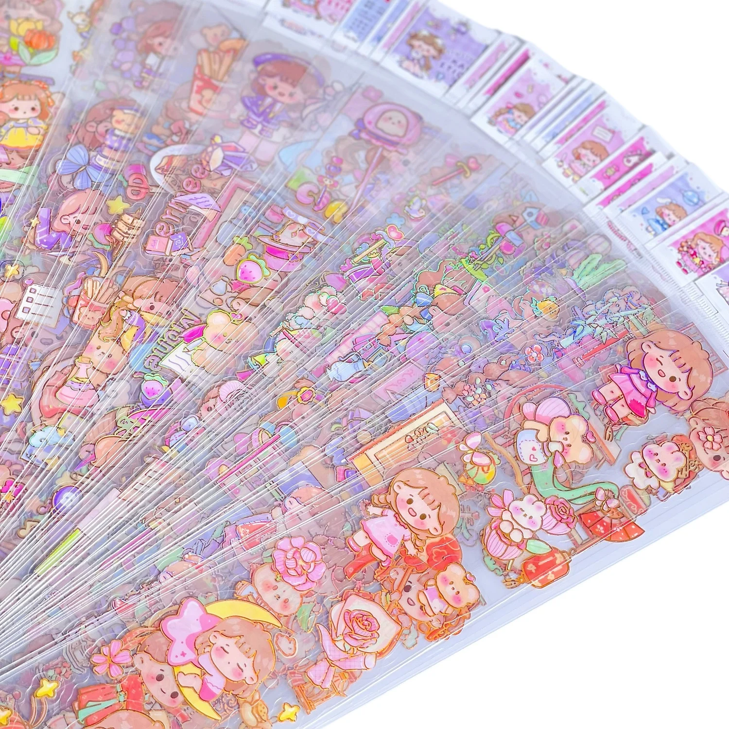 Long Foil Sticker for PET Children Scrapbooking Stickers Wholesale Stationery Supplies Cartoon Cute Journal Stickers Decals