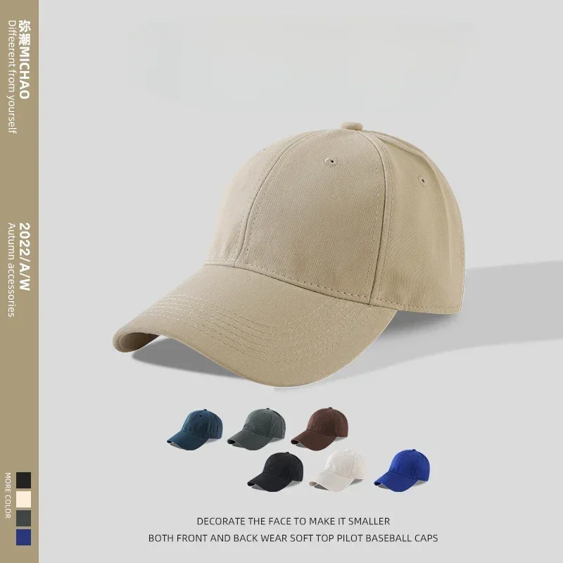 Gorras de béisbol de Color sólido para hombre con cabeza grande de algodón suave de talla grande gorra deportiva Snapback para mujer gorras de sol