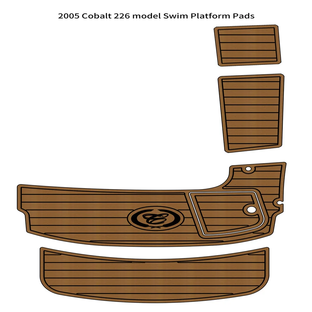 

Swim Platform Step Pad Boat EVA Foam Faux Teak Deck Floor Mat For 2005 Cobalt 226