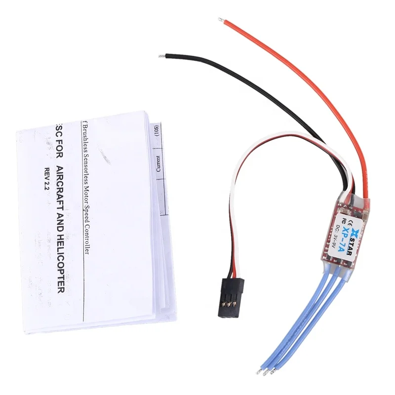 X-STAR XP-7A 1S-2S 3V-9V 7A 5g فرش ESC وحدة تحكم إلكترونية في السرعة لطائرة RC صغيرة بدون طيار للعب الكهربائية #6
