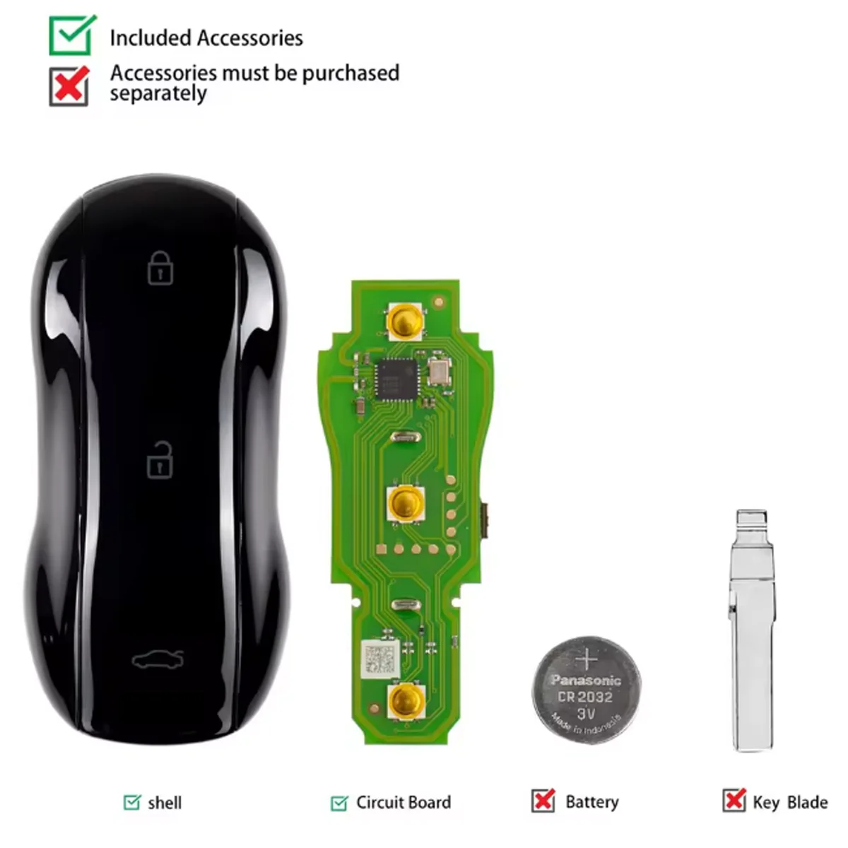 Xhorse XSSC01EN XM38 TOY.T Universal Smart Key Supercar Style Glossy Black Color 3 Buttons