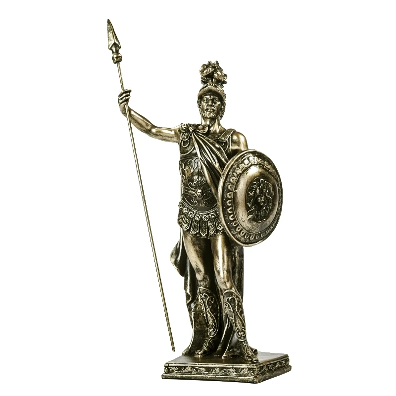 Antiqued Fortress Soldier Statue Handmade Resin Expedition Sculpture Armed Guard Ornament Decor Gift Craft Furnishing