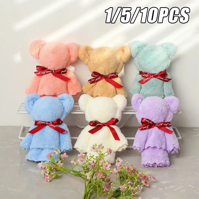 

1/5/10PCS Cute Bear Towel Gifts High Quality Bridesmaid Gifts Lovely Baby Shower Party Favors Guests Christmas Presents 30X30Cm