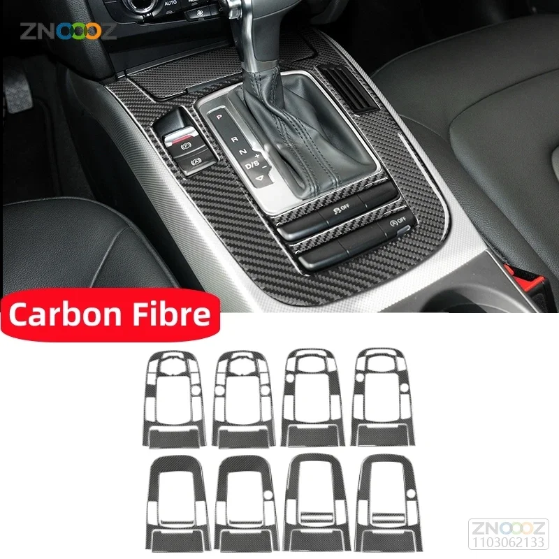 

For Audi A4 B8 A5 Q5 2009-2018 Interior Accessories Carbon Fiber Car Console Gear Shift Panel Decoration Cover Trim Sticker