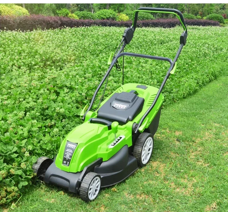Hand-pushed small household multi-functional lawn mower