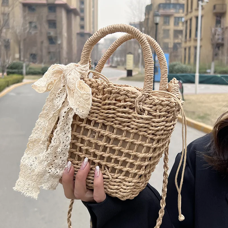 

Summer Weaving Women's New Versatile Straw Bag, Crossbody Bag, Foreign Handbag, Bucket Bag