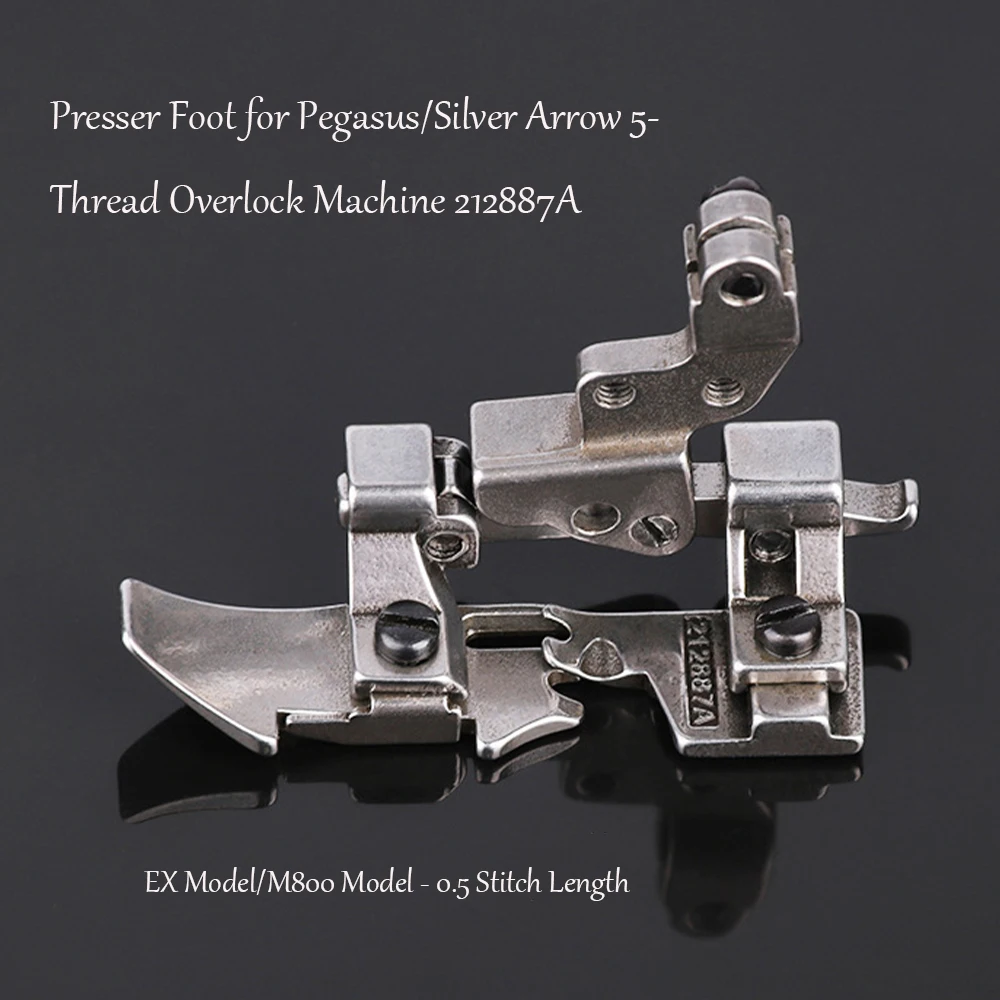 212887A Prensatelas estrechas para máquina Overlock de 5 hilos 988 Prensatelas de mango largo para máquina Overlock Pegasus M800 (Serger