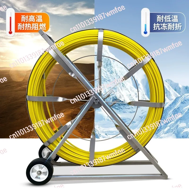 Fiberglass reinforced plastic cable threading device for underground pipe threading of optical cable leads