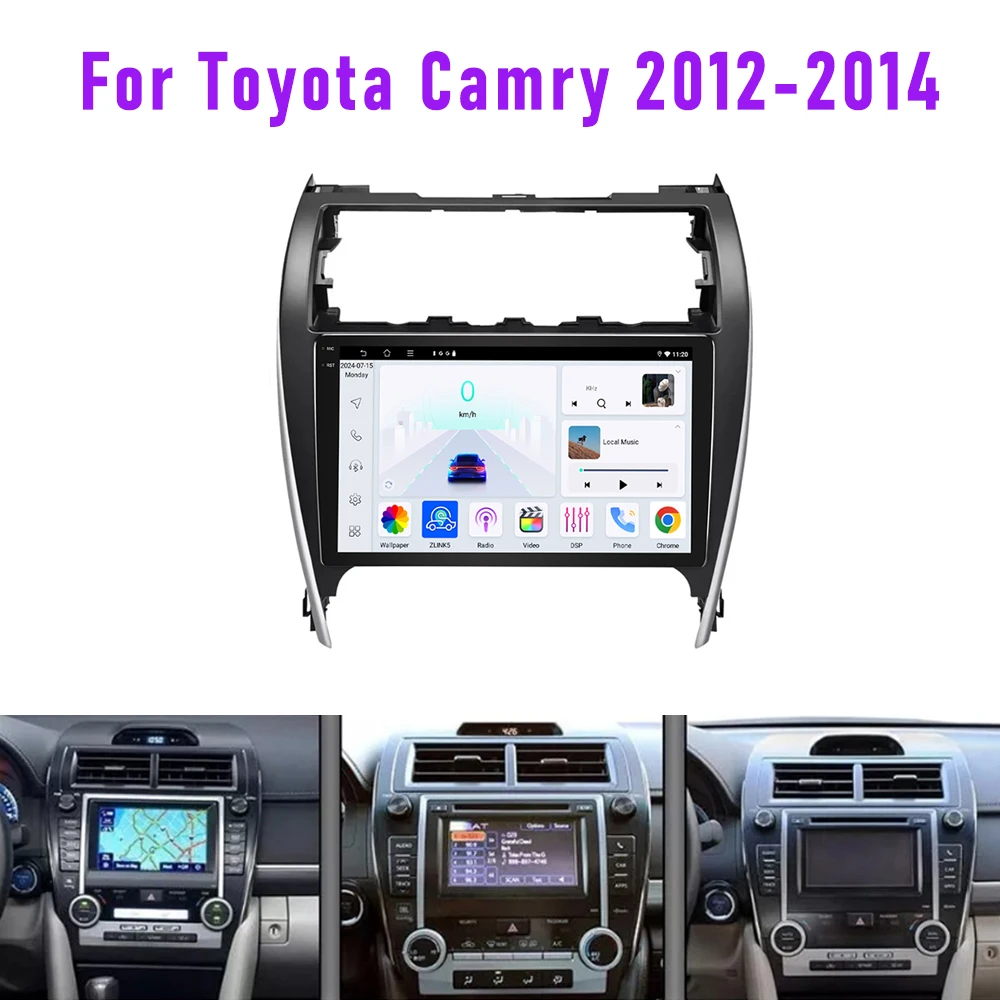 

10" 4+64GB For Toyota Camry 2012-2014 Car Radio QLED Screen Wireless Carplay Android 15 Auto Stereo Head Unit FM GPS