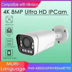 4K 8MP POE IP Camera Hikvision Compatible IMX415 Dual Light Auto Focus Motion Detection for Home Security Onvif Indoor Outdoor